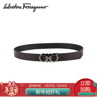 菲拉格慕 男士双面可调节式GANCINI牛皮革腰带0689112_C  _90