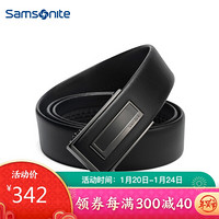 Samsonite 新秀丽 男士皮带合金自动扣牛皮腰带商务休闲裤带礼盒装 BW5*09015 120cm