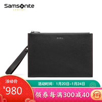 Samsonite/新秀丽男士手包大容量手拿包商务休闲拉链信封包TX4*09001黑色