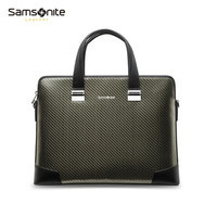 Samsonite/新秀丽公文包男士手提包笔记本电脑包商务休闲时尚男皮包文件包TW5哑光黑