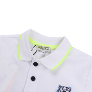 高田贤三 KENZO KIDS 奢侈品童装 20春夏 男童棉质短袖POLO衫 白色 KQ11558 01 8A/8岁/128cm