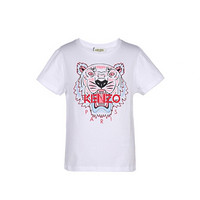 高田贤三 KENZO KIDS 奢侈品童装 20秋冬 女童棉质虎头图案短袖T恤 白色 KR10208 01 4A/4岁/104cm