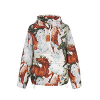KENZO 凯卓 高田贤三 KENZO 奢侈品 20秋冬 男士锦纶骏马印花薄款连帽外套 米色 FA6 5BL049 9PC 01 S/170/80A