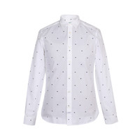 KENZO 凯卓 高田贤三 KENZO 男士棉氨纶迷你眼睛印花长袖衬衫 白色 FA5 5CH200 1FM 01 40码/180/88A