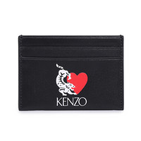 KENZO 高田贤三 中性款黑色皮革幸运老虎印花卡包卡夹 FA5 5PM900 LP6 99