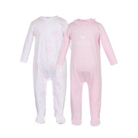 KENZO 凯卓 高田贤三 KENZO KIDS 奢侈品童装 20春夏 婴儿棉质虎头图案连体衣套装 白色粉色 KQ99023 01 1A/1岁/74cm