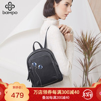 bampo 半坡饰族 半坡背包女真皮秋冬新款刺绣头层牛皮大容量头层轻便女式双肩包 BPD920BP116006 黑色930Z