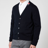 汤姆·布朗 THOM BROWNE 汤姆 布朗 男士V领羊毛开衫 海军蓝