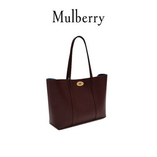 Mulberry/玛珀利 Bayswater系列 大号 牛皮 单肩托特包女包 HH4589 酒红色-牛津蓝