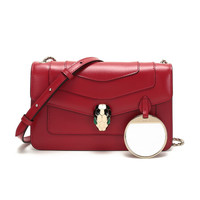BVLGARI 宝格丽 20秋冬 女士SERPENTI FOREVER系列牛皮蛇头扣单肩斜挎包红色 287020