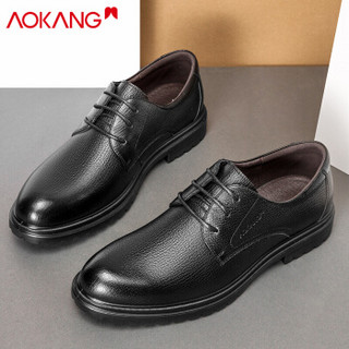 Aokang 奥康 193211050 男士黑色休闲皮鞋