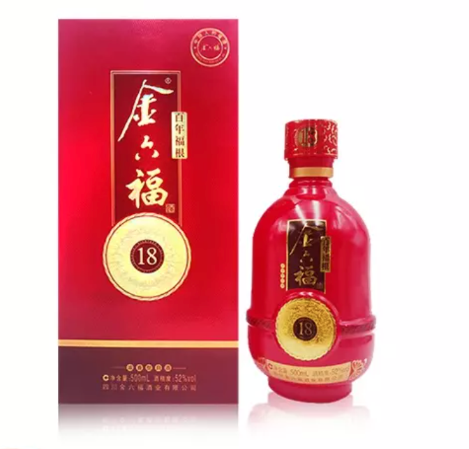 金六福百年福根18浓香型52度500ml婚宴用酒喜酒白酒