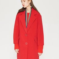气质优雅茧型九分袖中长款女式风衣外套