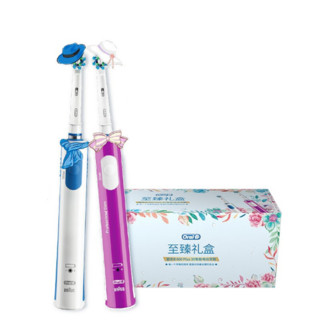 Oral-B 欧乐-B P600 电动牙刷 天空蓝+魅力紫 双支礼盒装