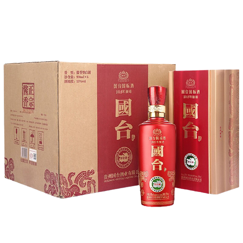 国台国标酒53度500ml6瓶整箱装2015年酿造真实年份酱酒贵州国台酒酱香