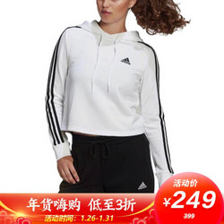 adidas 阿迪达斯 ADIDAS 女子 运动型格 W 3S FT CRO HD 运动 卫衣/套头衫 GM5574 M码