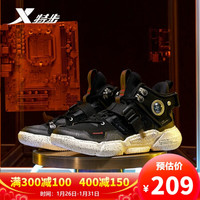 XTEP特步男鞋篮球鞋男机甲高帮休闲鞋潮流机能运动鞋880319120006 黑白 42码