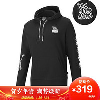 彪马 PUMA 黑标 男子 PUMA x MR DOODLE 运动 连帽套头衫 598639 01 黑色 L码（欧洲码）