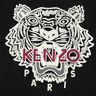 高田贤三 KENZO 20秋冬 男士棉质圆领长袖卫衣运动衫黑色虎头刺绣图案 FA6 5SW111 4XV 99 XL码 185/92A