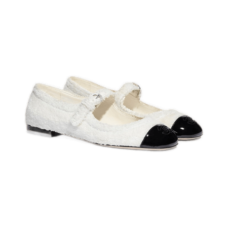 CHANEL香奈儿女鞋玛丽珍鞋  织物与小羊漆皮   G36482 Y55124 K2602     白与黑  跟高 15 mm时尚典雅 35