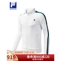 FILA 斐乐 ATHLETICS 男士针织上衣2021年春季新款专业运动网球服 玉石白-WT 170/92A/M