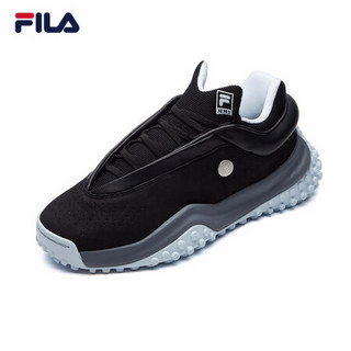 FILA x MIHARA 斐乐官方 老爹鞋男2021春季休闲运动男波点鞋 黑-BK 42