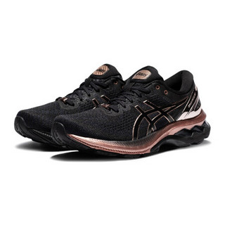 ASICS亚瑟士女鞋稳定跑鞋GEL-KAYANO 27铂金款运动鞋1012B015-001 黑色/粉色 39