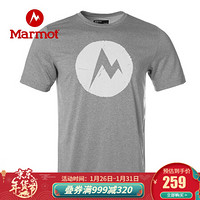 marmot/土拨鼠20运动超轻透气弹力休闲简约速干短袖T恤男户外 石南玛瑙灰8702 XXL 欧码偏大