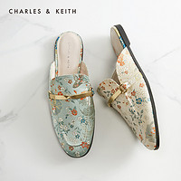 CHARLES&KEITH2021春新品CK1-70380624-2刺绣穆勒鞋