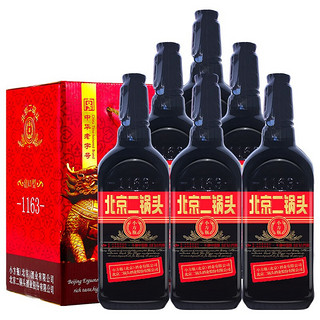 YONGFENG 永丰牌 北京二锅头 黑马 出口小方瓶 42%vol 清香型白酒 500ml*6瓶 整箱装