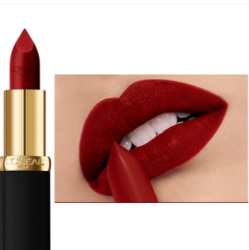 L'OREAL PARIS 巴黎欧莱雅 欧莱雅(LOREAL)纷泽滋润唇膏 666 哑光开挂红 3.7g(顺滑哑光 群花精粹 滋润锁色 )母亲节礼物