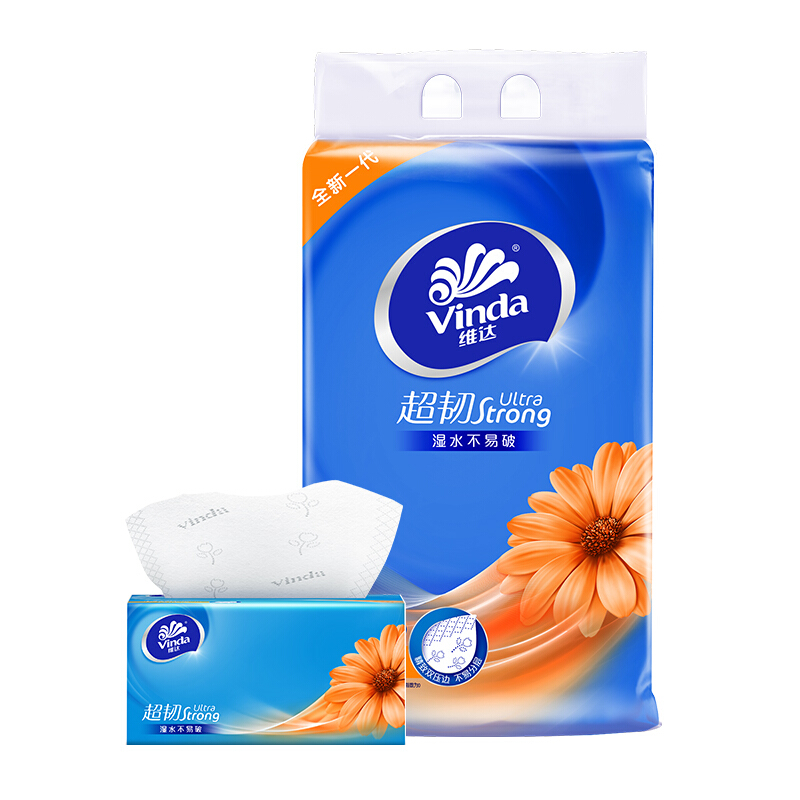 vinda维达超韧系列抽纸3层150抽3包133195mm