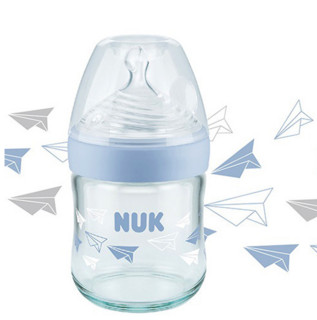 NUK 超宽口径奶瓶带仿母乳硅胶奶瓶嘴120ml （0-6个月小号）（蓝色）