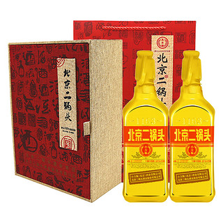 YONGFENG 永丰牌 北京二锅头 金标 出口小方瓶 46%vol 清香型白酒 500ml*2瓶 礼盒装