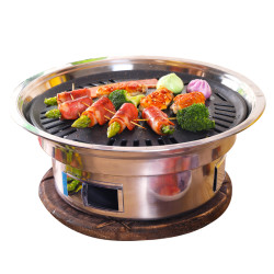 烧烤炉家用无烟韩式烤肉炉室内木炭小型炭火圆形碳烤炉多功能商用