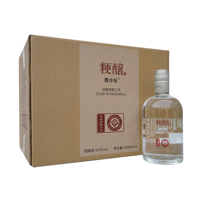 青小乐粮食酒粳醸52度500ml6瓶