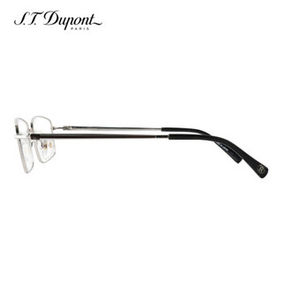 S.T.Dupont  都彭 男款银色镜框银色黑色镜腿钛材金属全框光学眼镜架眼镜框 DP-2046 2 56MM
