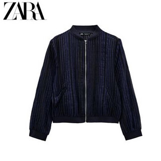 ZARA 07980731030 女装条纹透明硬纱飞行员夹克外套  