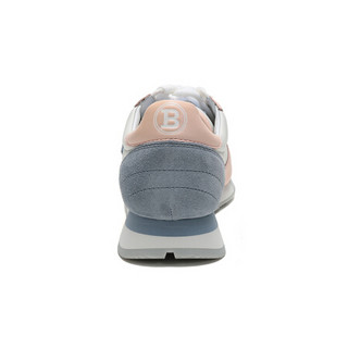 BALLY 巴利 女士Galaxy系列粉色米白色蓝色拼色皮质系带休闲鞋运动鞋 GAVINIA M F 121 6231644 6/39码