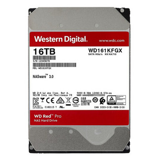 Western Digital 西部数据 红盘Pro系列 3.5英寸 NAS硬盘 16TB（CMR、7200rpm、512MB）WD161KFGX