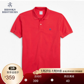 Brooks Brothers/布克兄弟男士Supima棉纯色短袖Polo衫1000033021 B655-玫红色 S