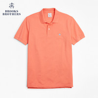 Brooks Brothers/布克兄弟男士Supima棉纯色logo款短袖修身Polo衫 6006-粉色 XS