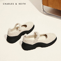 CHARLES＆KEITH2021春季CK1-70900249女士时尚厚底玛丽珍鞋 Beige米色 37