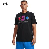 安德玛 UNDER ARMOUR 官方UA Lockertag男子训练运动短袖T恤1361676 黑色001 L