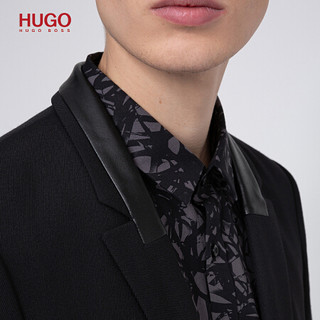 HUGO BOSS雨果博斯西服男2020款春夏时尚修身西服外套50428166 001-黑色 46