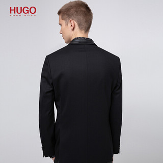 HUGO BOSS雨果博斯西服男2020款春夏时尚修身西服外套50428166 001-黑色 46