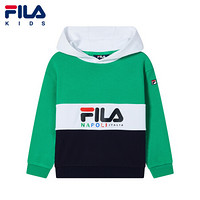 FILA KIDS 斐乐儿童套头卫衣小男童2021春季新款潮流LOGO卫衣 深薄荷绿-GN 105