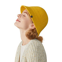 蕉下 帽子女渔夫帽圆顶帽遮阳帽保暖秋户外百搭女登山帽盆帽 柚黄色 均码