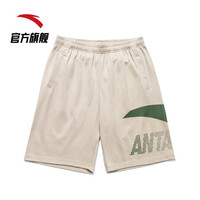ANTA安踏短裤男2021春季新款针织五分裤子休闲运动裤宽松百搭裤子官方旗舰网店 952128788-3 浅褐灰-3 M/男170