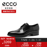 ecco 爱步 英伦风皮鞋商务正装鞋男 冬季真皮鞋 唯途摩登523624 黑色52362401001 41